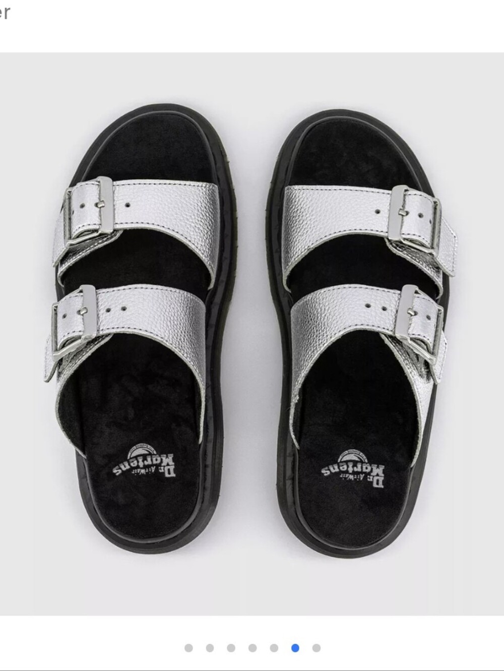 Dr. Martens Metallic Silver Double-Strap Josef Sandals - Picture 5 of 9